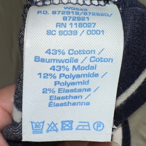 Boden skirt mini style Navy Blue White striped with pockets size 4 - Picture 6 of 7